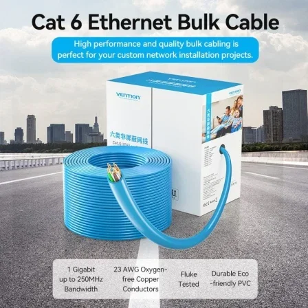 Vention Bobina de Cable de Red Cat6 UTP 23AWG 305m Azul Vention Bobina de Cable de Red Cat6 UTP 23AWG 305m Azul